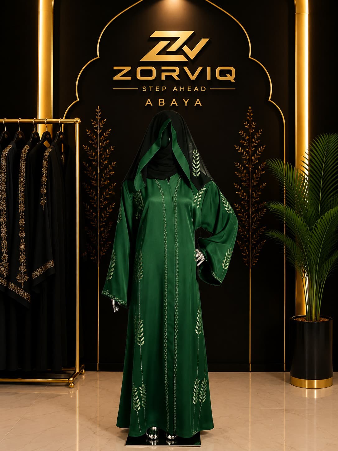 Zorviq Emerald Grace Abaya